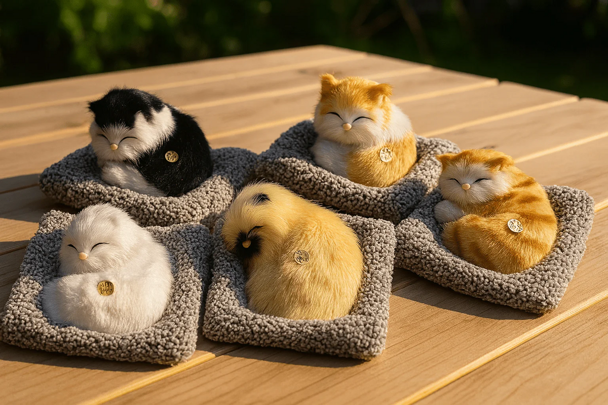 Sleeping Cat Plush Toy with Sound