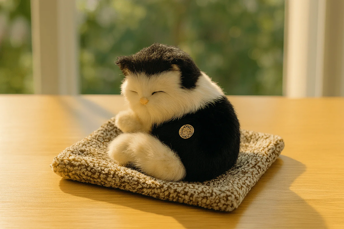Sleeping Cat Plush Toy with Sound